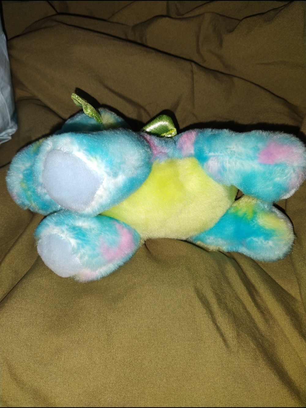 2021 Plush Rainbow Blue Dragon Stuffed Animal with Green Wings - Picture 5 of 5